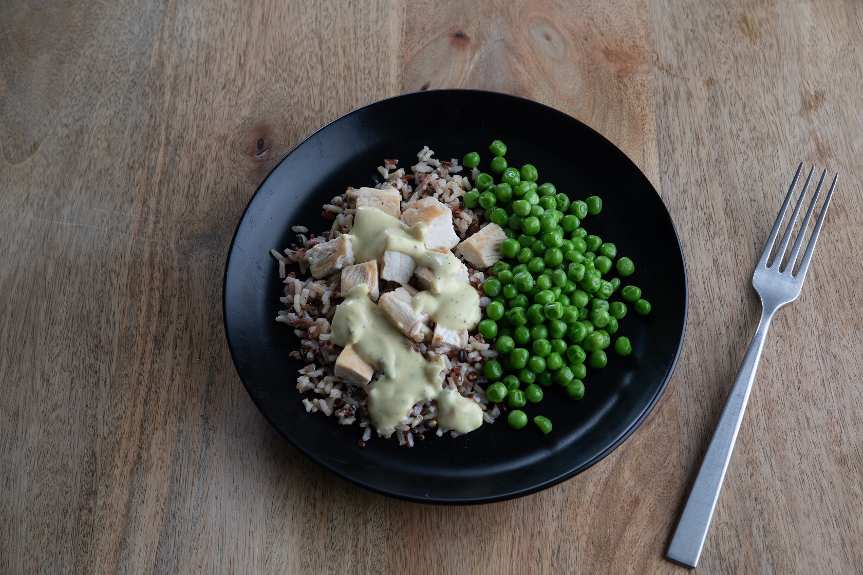 Black Pepper Sherry Chicken, Multigrain Blend, Veg