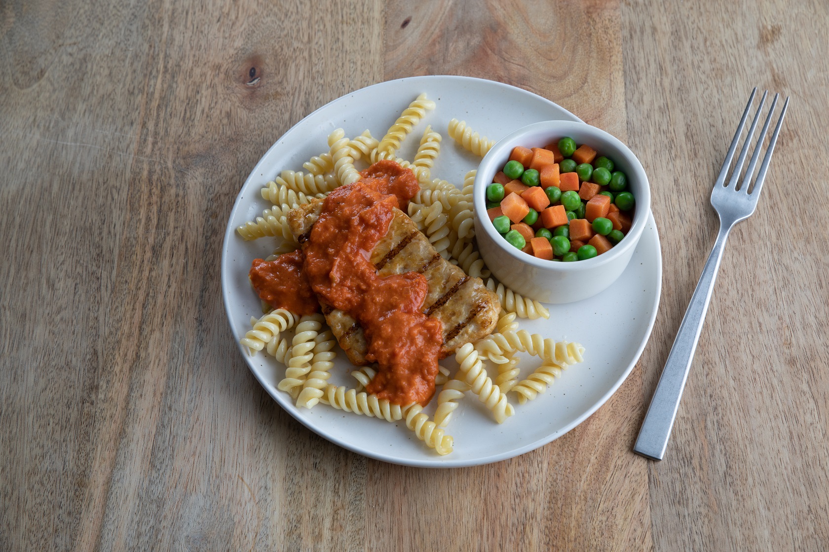 Chicken Parmesan, Whole Wheat Rotini, Vegetables